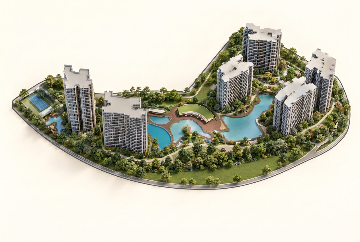 Thomson Reserve design concept — six towers and resort grounds