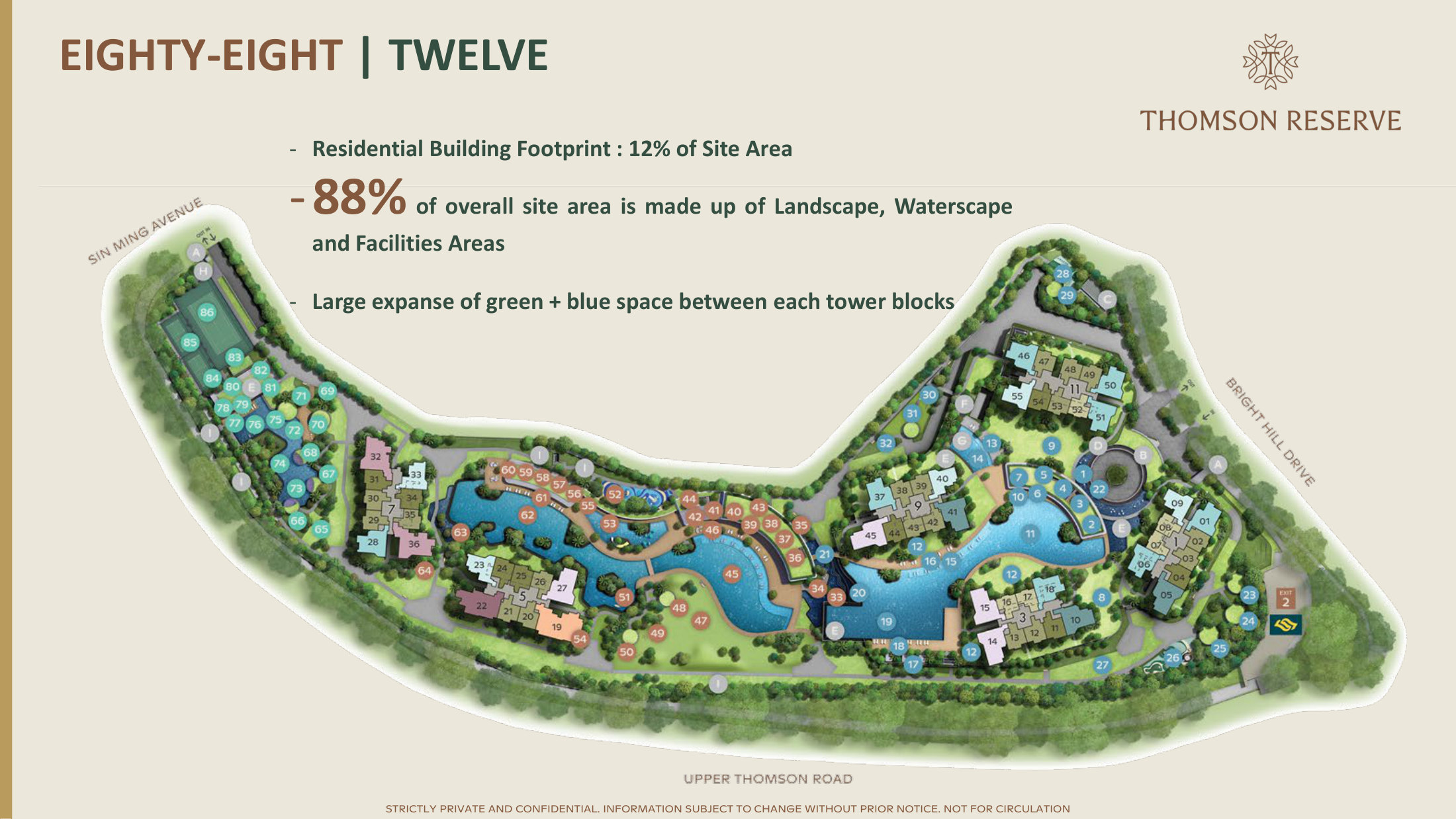 Architect’s site plan around Block 3 showing its numbered stacks
